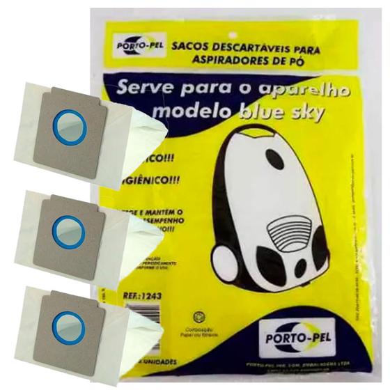 Saco De Aspirador De Po Descartavel Blue Sky C/3 Menor preço em Saco De Aspirador De Po Descartavel Blue Sky C/3