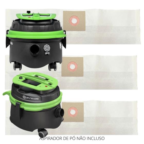Imagem de Saco de Aspirador IPC Soteco Leo Luxo LP1/16  Kit c/15 Refil
