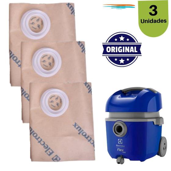 Imagem de Saco de Aspirador P/ ELECTROLUX FLEX FLEXS FLEXC FLEXN Linha Profissional 3 Und