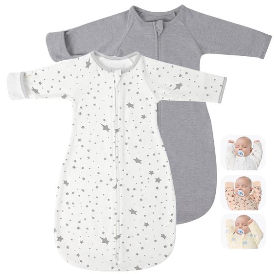 Imagem de Saco de Dormir Bebê Amrcbb - Transição com Mangas e Braços para Cima (Pacote com 2)