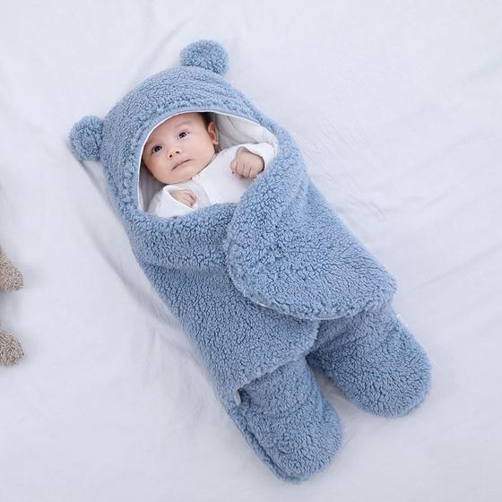Imagem de Saco de Dormir Cobertor pra Bebe Ursinho Recém-nascido