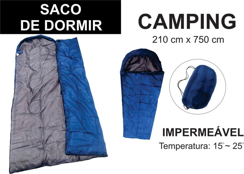 Imagem de Saco de dormir com capuz Impermeável Camping 15ºC~25ºC