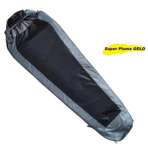 Saco De Dormir Super Pluma Gelo Preto/Cinza Trilhas E Rumo - Trilhas E Rumos Imagem de Saco De Dormir Super Pluma Gelo Preto/Cinza Trilhas E Rumo