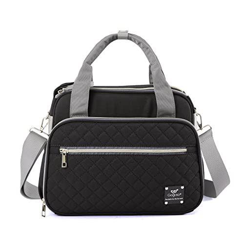 Imagem de Saco de fraldas do bebê, saco de fralda preto bolsa durável Mini saco de moda crossbody para as mulheres essenciais viagem de chá de bebê presentes