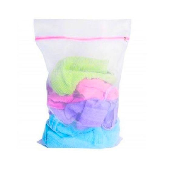 Imagem de Saco de Lavar Roupa Telado com Zíper 40x50cm Roupa Intima Delicada