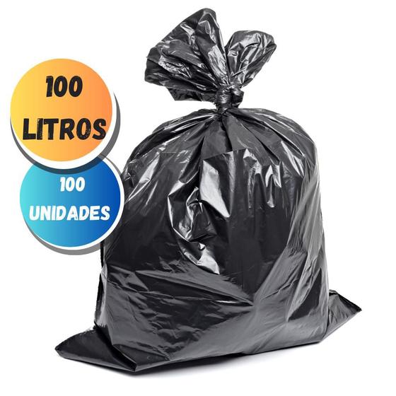 Imagem de Saco de lixo 100 Litros preto c/100 unidades