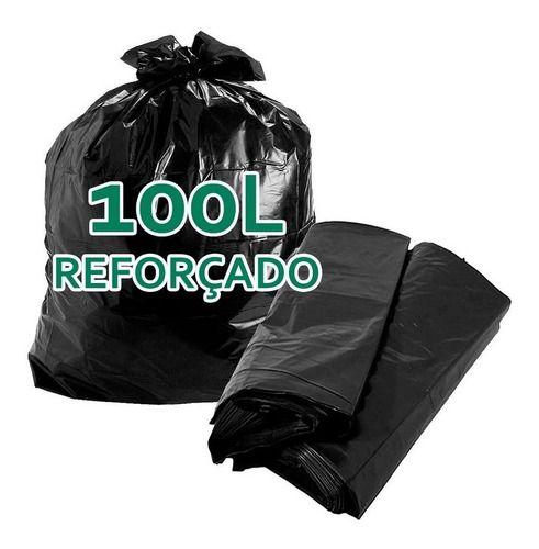 Imagem de Saco De Lixo 100 Litros Reforçado Boca Larga Preto - 5kg