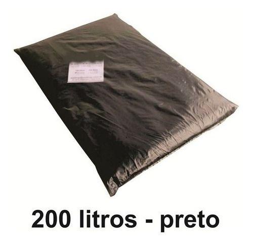 Imagem de Saco De Lixo 10Kg 200 Litros Preto 200L Reforçado 0,2 Micras