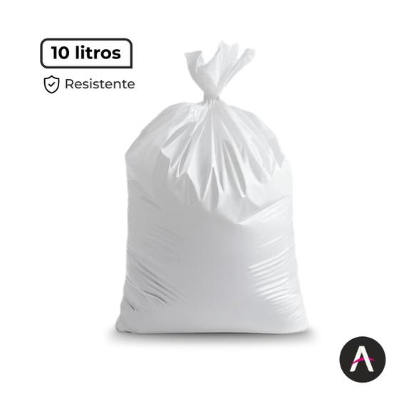 Imagem de Saco De Lixo 10L 100 UN Plástico Branco Reforçado/Resistente