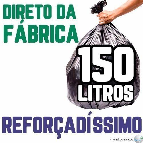 Imagem de Saco De Lixo 150 Litros 100 Un Preto Reforçadíssimo