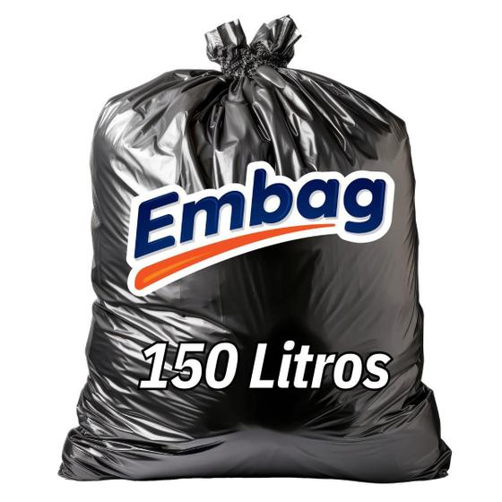 Imagem de Saco De Lixo 150 Litros Reforçado Preto 100 Unidades Embag