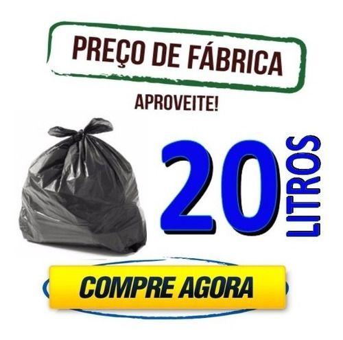 Imagem de Saco De Lixo 20 Litros 100 Un Preto Reforçado