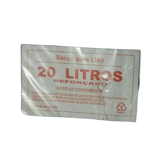 Imagem de Saco De Lixo 20 Litros Reforçado Com 100 Unidades Sem Odor