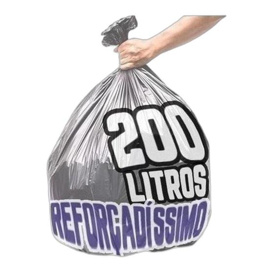 Imagem de Saco De Lixo 200 Litros 100 Un Cinza Reforçadíssimo