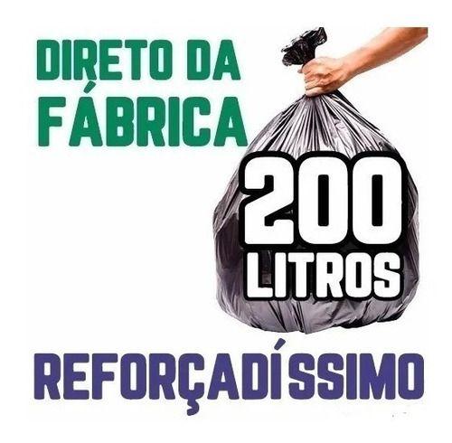 Imagem de Saco De Lixo 200 Litros 200 Un Preto Reforçadíssimo