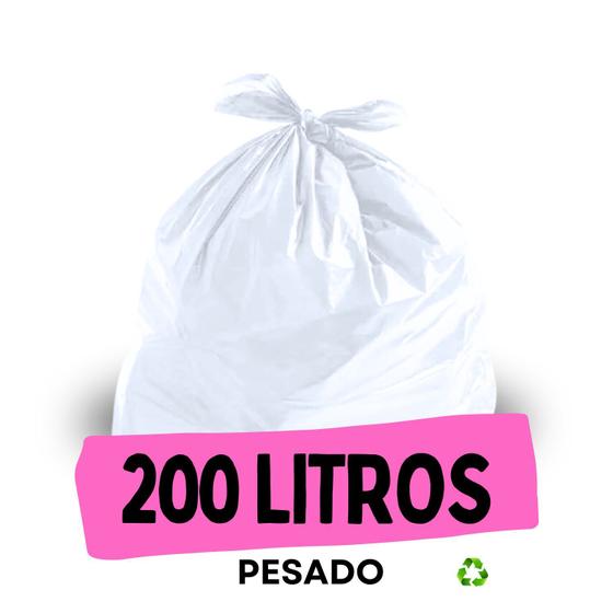 Imagem de Saco De Lixo 200 Litros Pesado Branco C/100 Unidades