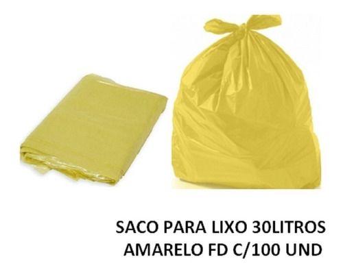 Imagem de Saco De Lixo 30litros C/ 100 Un Amarelo Reforçado