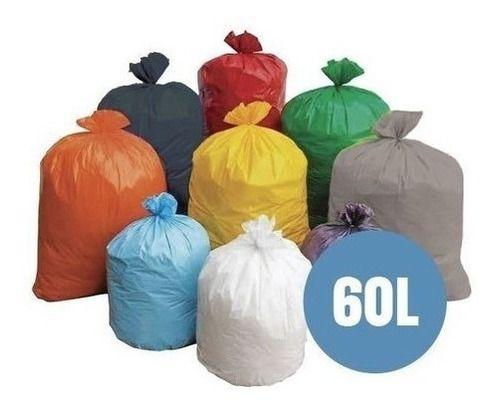 Imagem de Saco De Lixo 60 Litros Coloridos - Pacote Com 50un