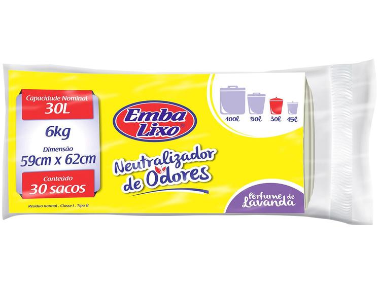 Saco de Lixo Branco 30L Perfumado Embalixo Menor preço em Saco de Lixo Branco 30L Perfumado Embalixo