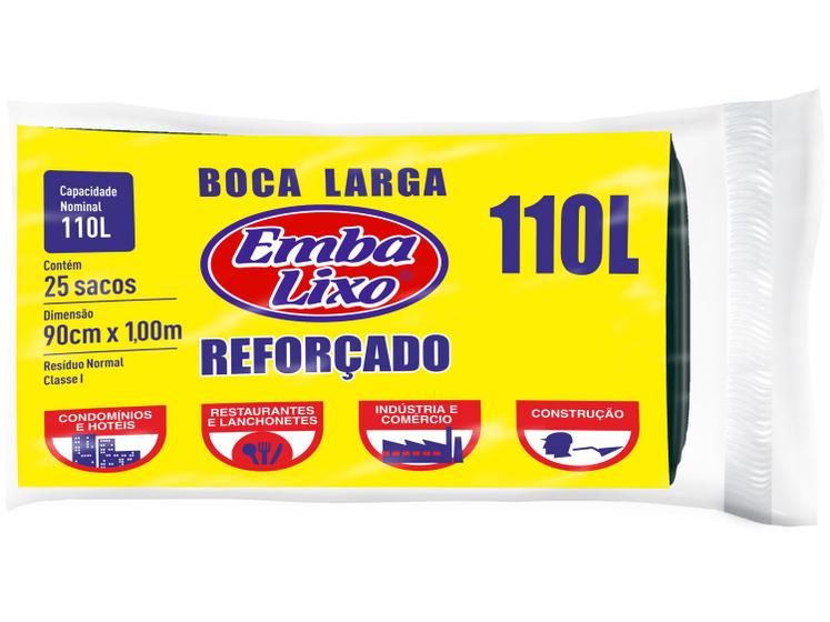 Saco de Lixo Preto 110L Reforçado Embalixo Menor preço em Saco de Lixo Preto 110L Reforçado Embalixo