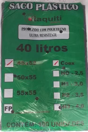 Imagem de Saco de lixo preto 40 litros Coex tamanho 45x55cm ,  pacote com 100 unidades