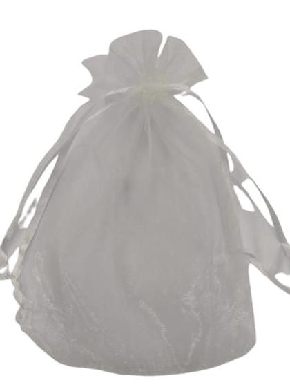 Imagem de Saco de Organza 12x17 Branco  pacote com 100 unidades