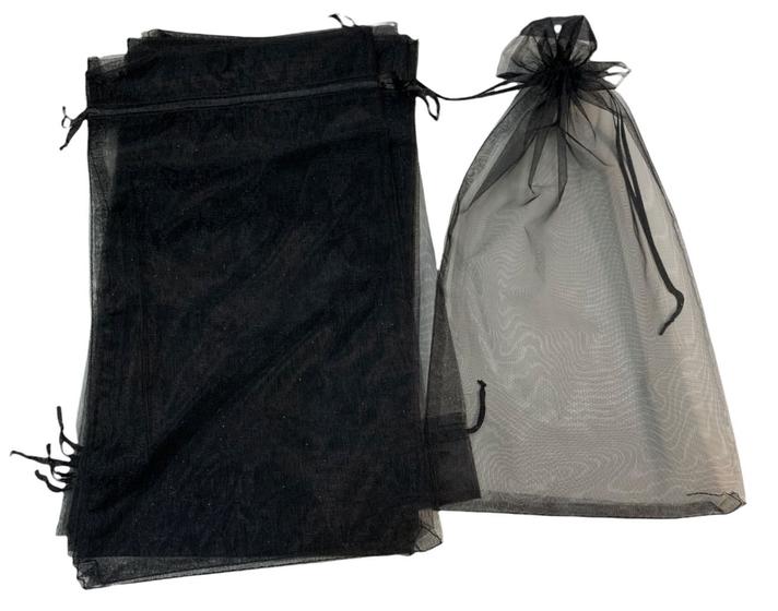 Imagem de Saco de Organza 20x30 Preto pacote com 10 unidades (para chinelo)