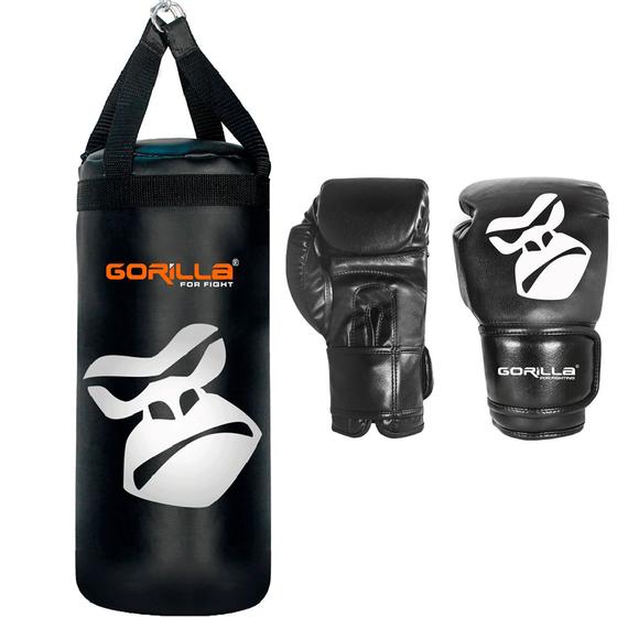 Saco De Pancada + Luva Boxe Kit Muay Thai Infantil - Gorilla Protetor de Mão Para Luta e Treino Menor preço em Saco De Pancada + Luva Boxe Kit Muay Thai Infantil - Gorilla Protetor de Mão Para Luta e Treino