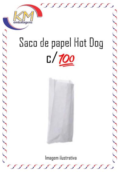 Imagem de Saco de papel hot dog c/100 unid. - 8x18cm - lanchinho, saquinho de papel, cachorro quente (742)