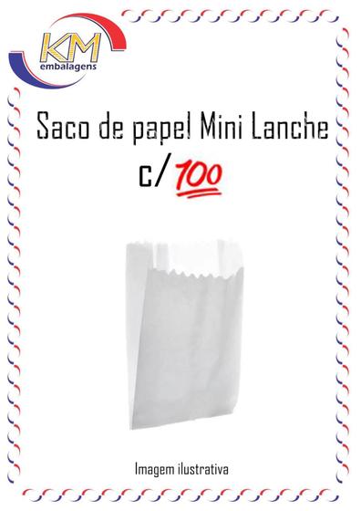 Imagem de Saco de papel mini lanche c/100 unid. - 6 x 11,5 cm - lanchinho, saquinho de papel, pipoca (746)