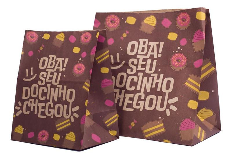 Imagem de Saco Delivery Confeiteira Doces Seu Docinho Chegou 25und G