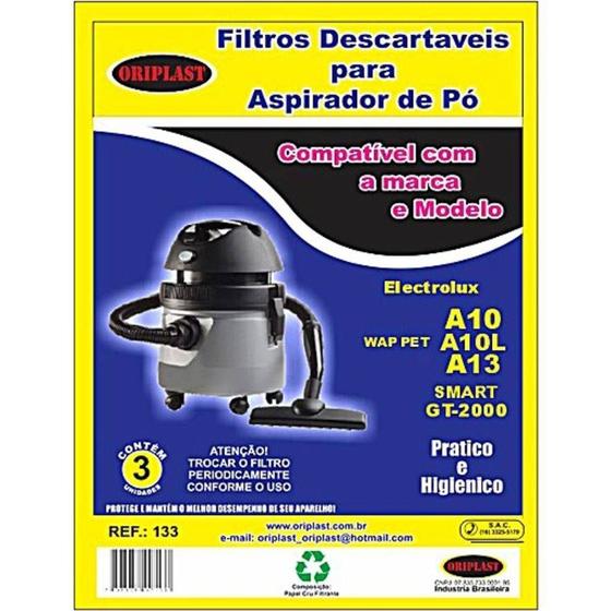 Imagem de Saco Descartável Aspirador Electrolux A10 Wap ST15 Bosch 10L