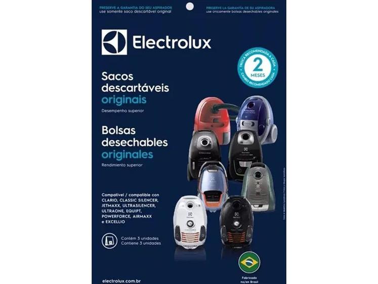 Saco Descartável Aspirador Electrolux Equipt Eqp20 Kit C/ 3 - Saco para  Aspirador - Magazine Luiza