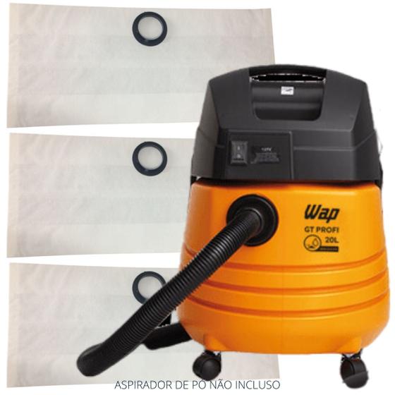 Imagem de Saco Descartável Aspirador Wap GT Profi 20L Kit c/03 refil