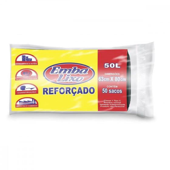 Imagem de Saco Embalixo Rolo Profissional Preto 50L Com 50 Sacos 513564