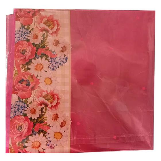 Imagem de Saco Express 37,5x37,5cm para Ovos de 250g a 350g - Floral Rosa - 5 unidades - Cromus - Rizzo