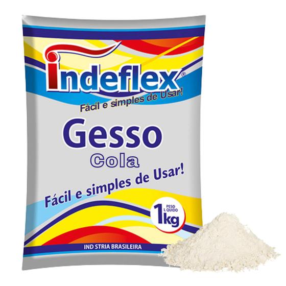 Saco Gesso Cola em pó 1Kg - Artesanato e Reparos - Indeflex - Gesso ...