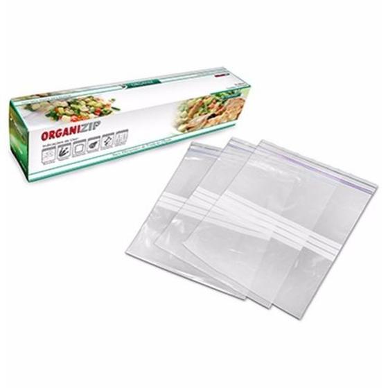Imagem de Saco Hermético de vedação Dupla Organizip em plástico c/ 10 pçs 27x28cm - Kehome