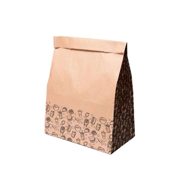 Imagem de Saco Kraft FastFood Delivery G 39X32X16cm - 100 unidades