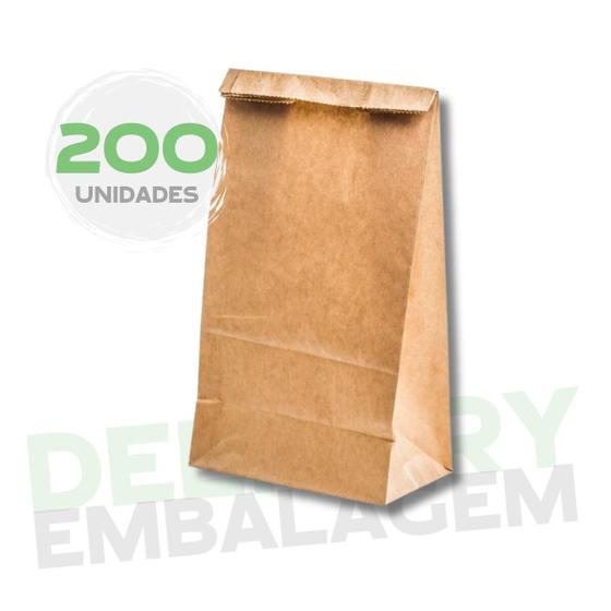 Imagem de Saco Kraft Liso 17x12x24 70g 200 Unidades