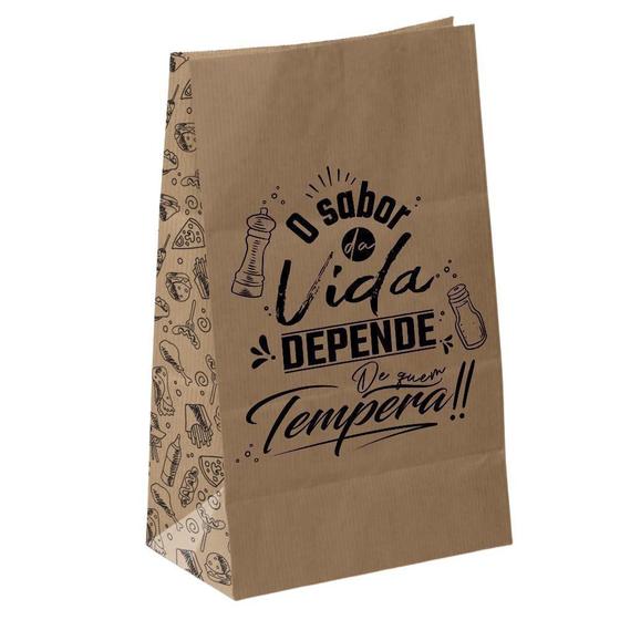 Imagem de Saco Kraft Médio Delivery Sabor Depende Quem Tempera 200Un