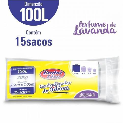 Imagem de Saco Lixo 100 Litros Neutralizador de Odor Cheiro 15 Sacos