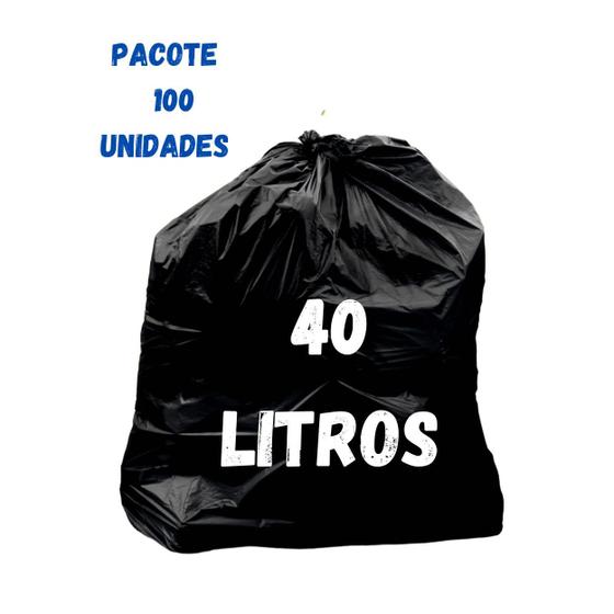 Imagem de Saco Lixo 40 Litros Saco para Lixo Lixeira Pacote 100 unidades