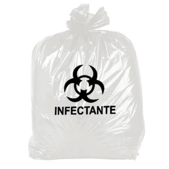 Imagem de Saco Lixo Infectante Hospitalar 50 litros Branco Leitoso 100un