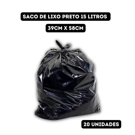 Imagem de Saco Lixo Preto Fino Resistente