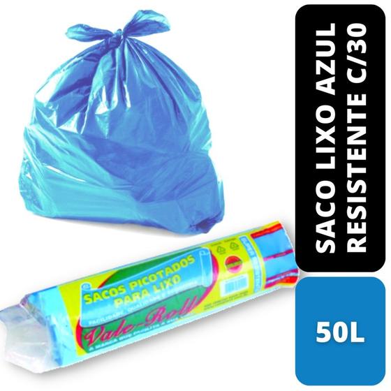 Imagem de Saco lixo super resistente azul c/30 50l valeplast