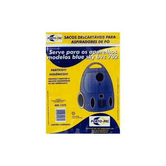 Imagem de Saco Para Aspirador Modelo Blue Sky Bvc 702 Com 3 Unidades