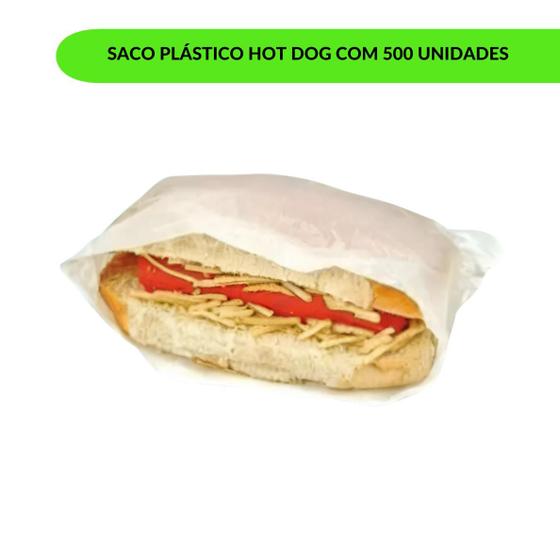 Imagem de Saco para hot dog branco 25x14, 10 pct com 500 unds cada