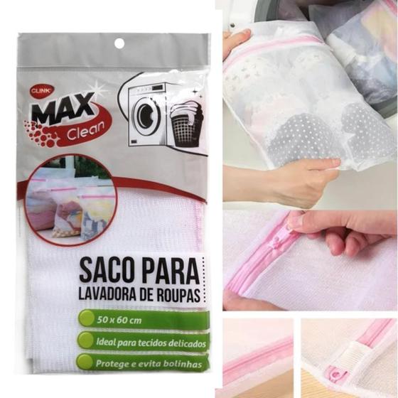 Imagem de Saco para Lavar Roupas Delicadas Protege com Zíper 50x60cm