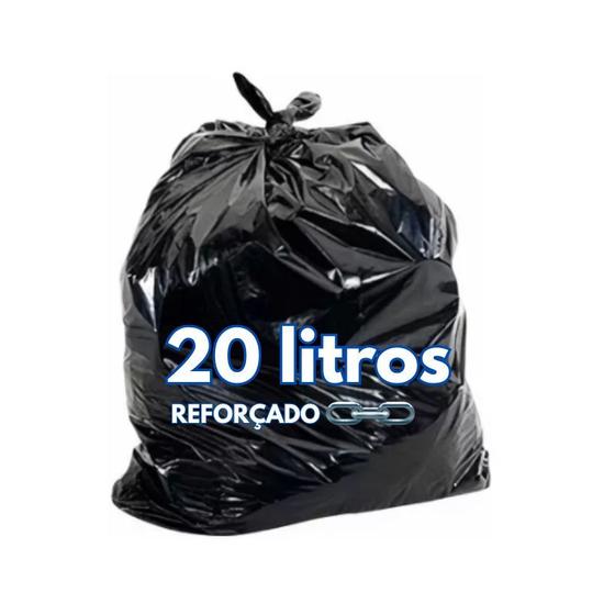 Imagem de Saco para Lixo 20 Litros - Reforçado Preto - Pacote com 5 kg